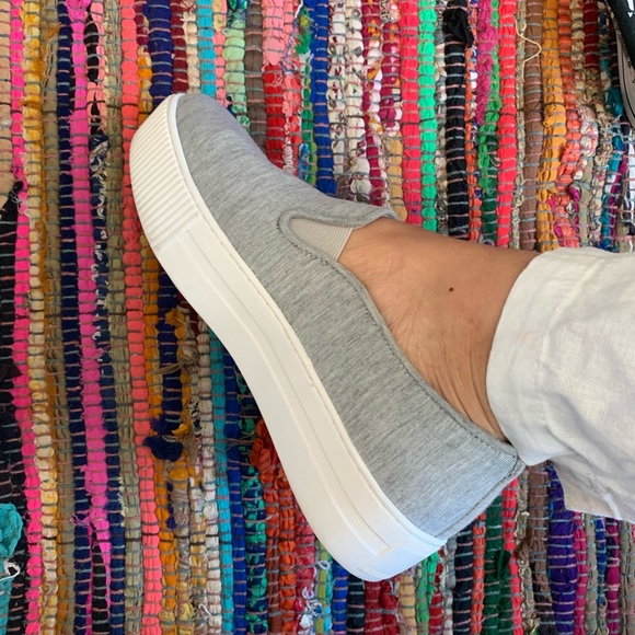 Caslon Shoes - Caslon Wedge Platform Slip On Sneakers Gray